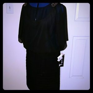 Blouse Waist Black Cocktail Dress NWT